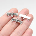 20x10mm 1.15g Antique Silver Zinc Alloy Three Hole Earring Connector Charm for Dangle Earrings DIY