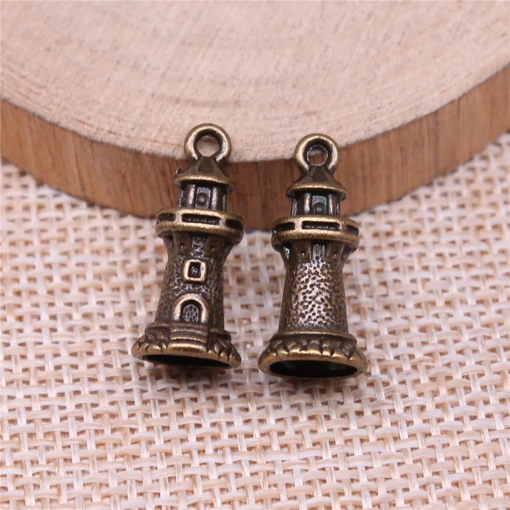 20x9mm 1.9g Multicolor Zinc Alloy Lighthouse Charm Pendant for DIY Necklace Bracelet Jewelry Making