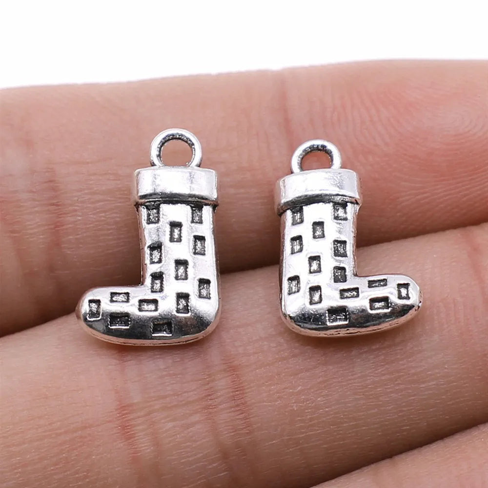 10x16mm 1.5g Multicolor Zinc Alloy Christmas Stocking Charm Pendant for DIY Bracelet Necklace