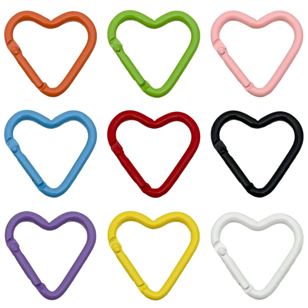 Enamel Zinc Alloy Heart Spring Clasps