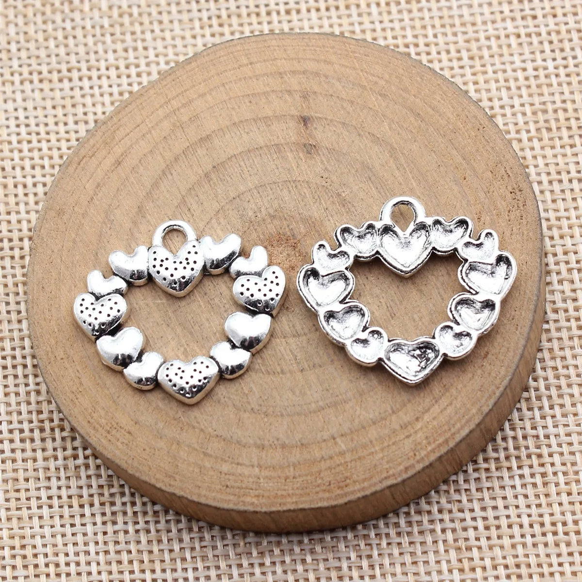 27x25mm 2.8g Antique Silver Zinc Alloy Heart Charm Pendant for DIY Necklace Bracelet Jewelry Making