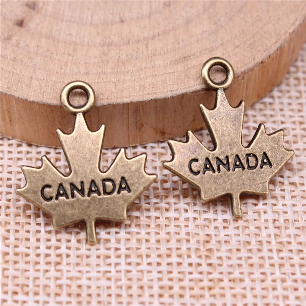 22x18mm 1.7g Multicolor Zinc Alloy CANADA Maple Leaf Charm Pendant for DIY Jewelry Making
