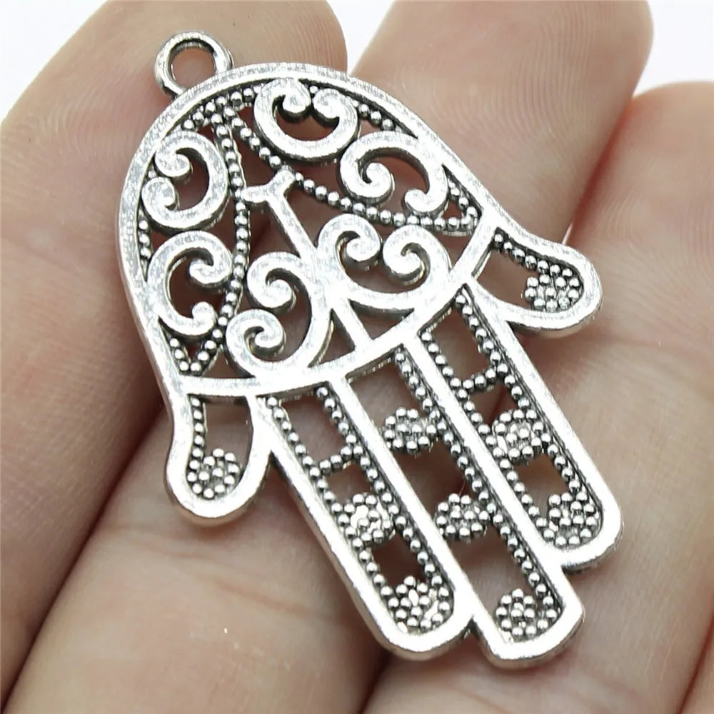 45x30mm 6.4g Multicolor Zinc Alloy Hand Charm Pendant for DIY Necklace Bracelet Jewelry Making