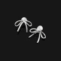 Elegant Metal Bow Knot Stud & Clip On No Piercing Minimalist Alloy Ribbon Shape Women's Earrings