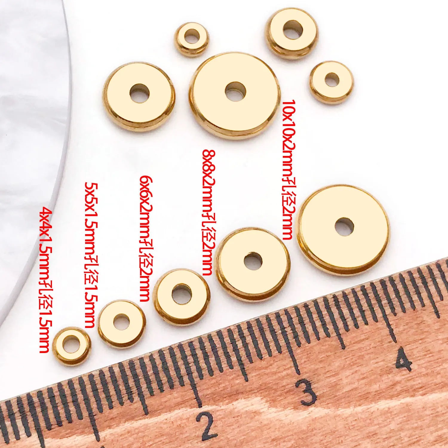 Stainless Steel Wheel Disc Round Abacus Spacer Beads for DIY Bracelet Jewelry Making