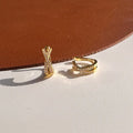 Elegant X Cross Zircon Ear Cuff Stud & Clip On No Piercing Layered Gold Alloy Women'S Earrings