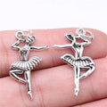 29x16mm 1.7g Antique Silver Zinc Alloy Ballet Dancer Charm Pendant for Dance Theme DIY Jewelry