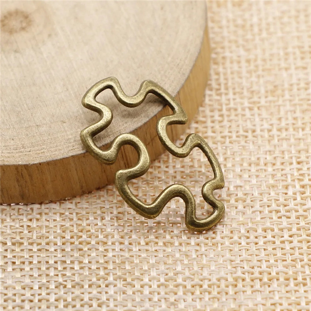 30x18mm 1.5g Multicolor Zinc Alloy Puzzle Connector Charm for DIY Bracelet Necklace Jewelry Making