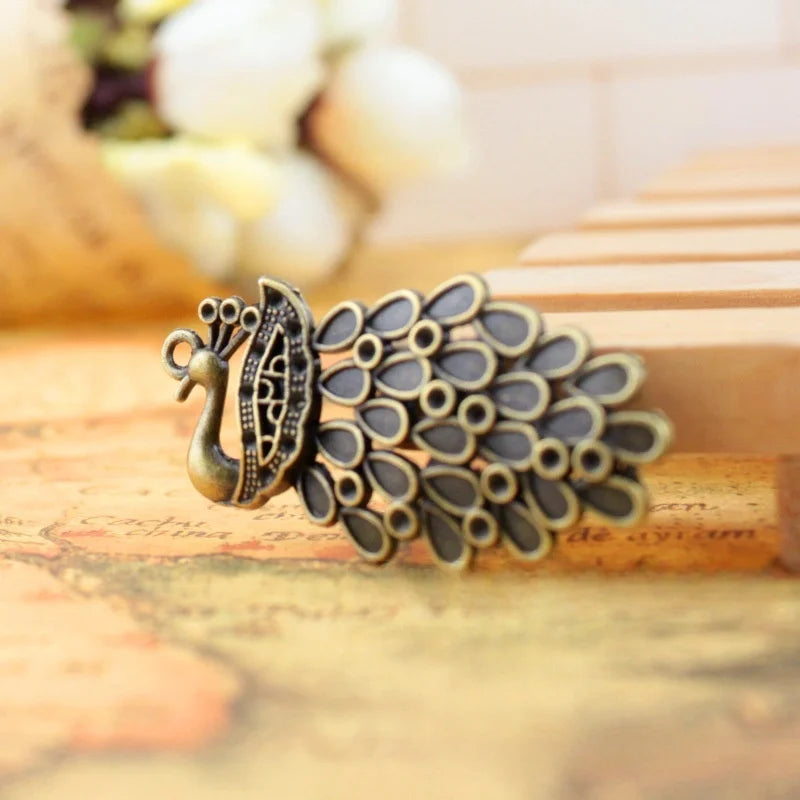 43x22MM Zinc Alloy Peacock Charm Pendant for DIY Necklace Bracelet Jewelry Making