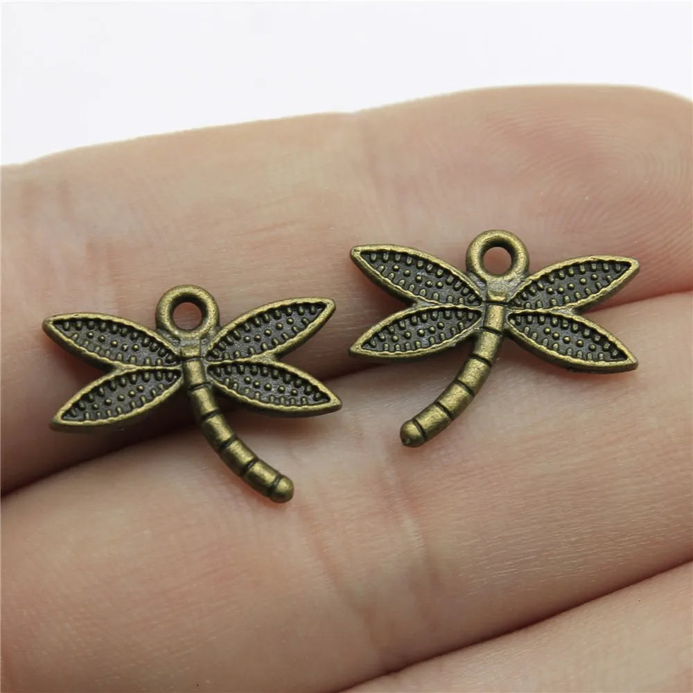 18x14mm 0.9g Multicolor Zinc Alloy Dragonfly Charm Pendant for DIY Earring Bracelet Jewelry Making