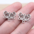 18x15mm 1.15g Antique Silver Zinc Alloy Earring Connector Charm for DIY Earrings and Jewelry Making