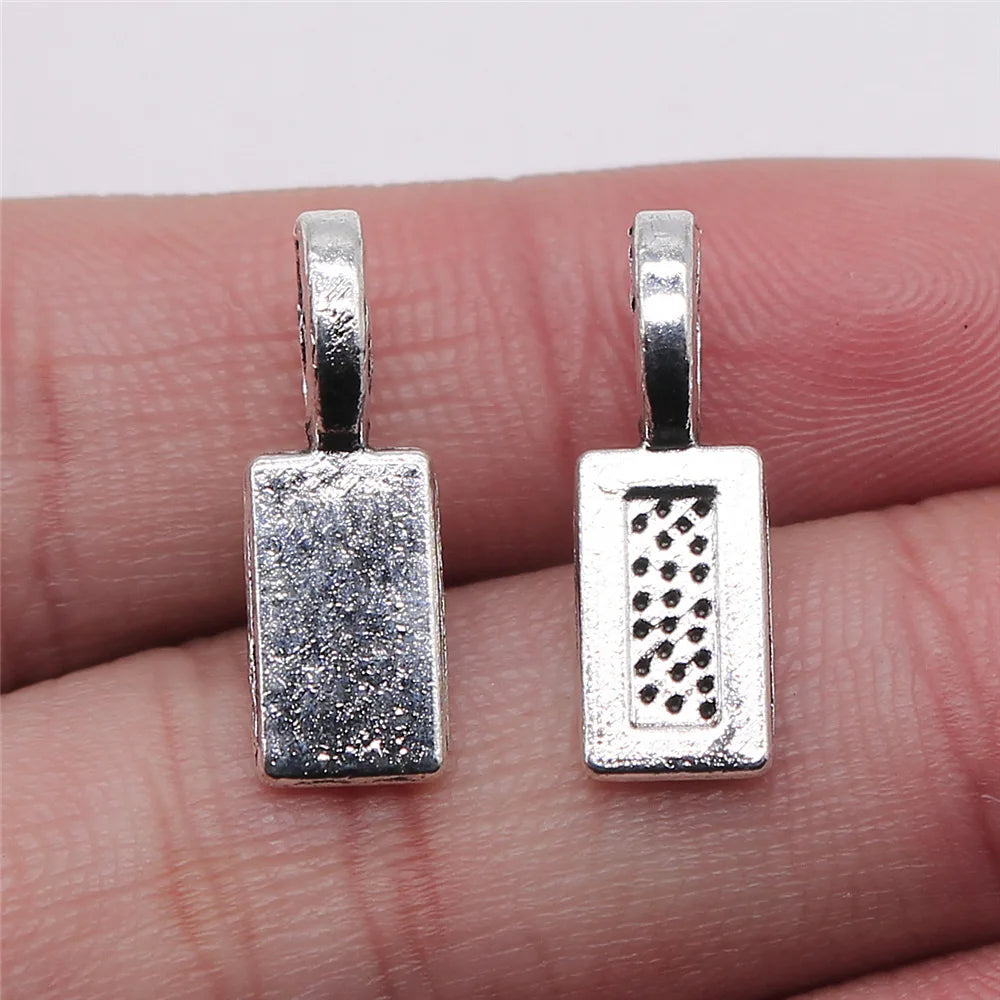 21x6.7mm 0.8g Multicolor Zinc Alloy Square Pendant Bail Connector Charm for DIY Jewelry Making