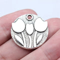 25x25mm 2.7g Multicolor Zinc Alloy Tulip Flower Charm Pendant for DIY Necklace Bracelet Making