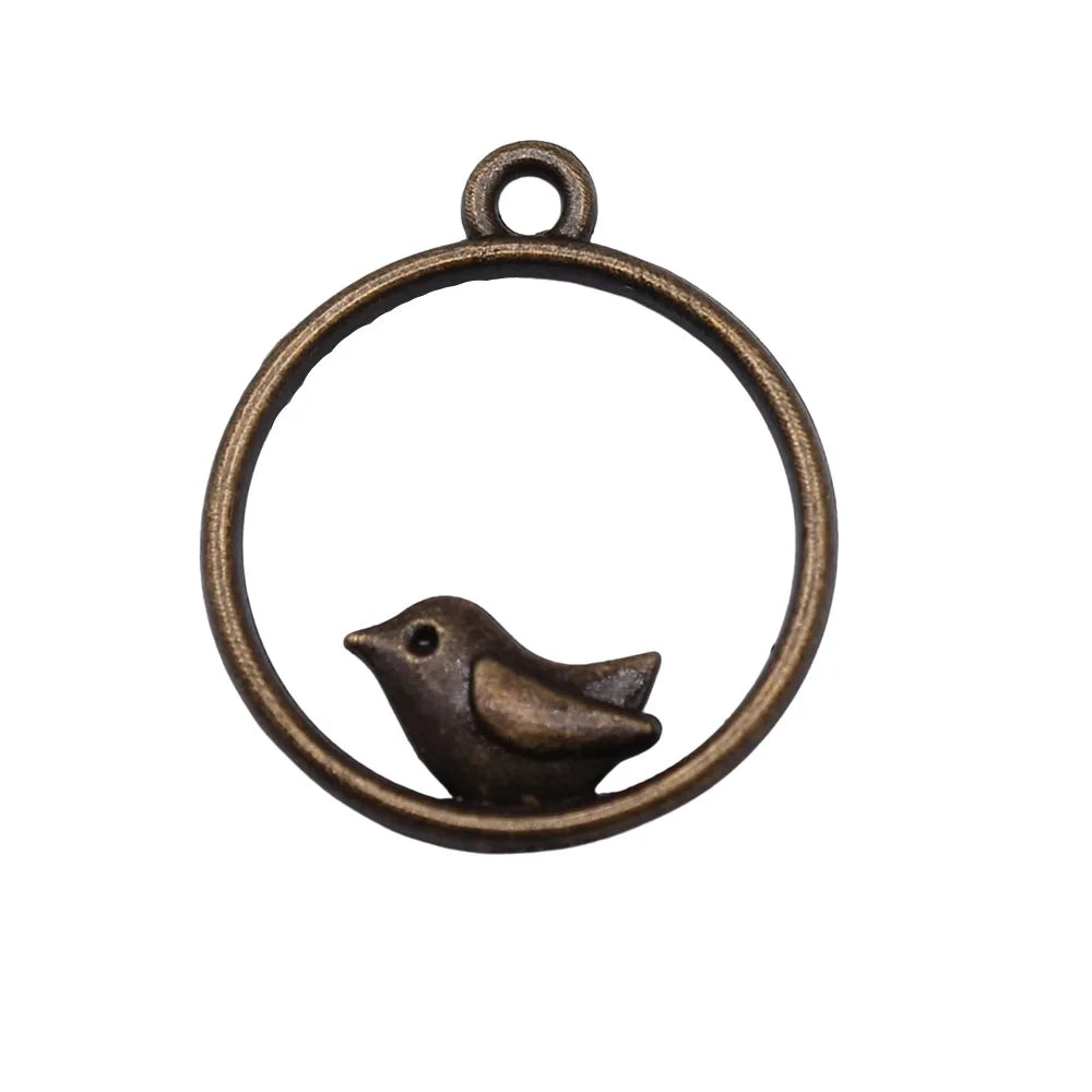 18x20mm 0.7g Multicolor Zinc Alloy Bird Charm Pendant for DIY Necklace Bracelet Making