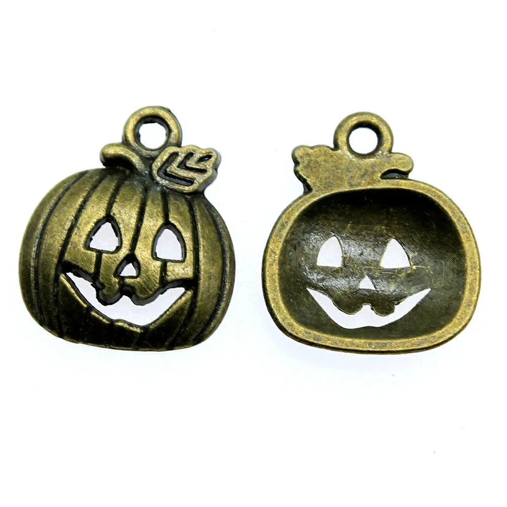 18x15mm 1.3g Multicolor Zinc Alloy Halloween Pumpkin Charm Pendant for DIY Clothing and Jewelry