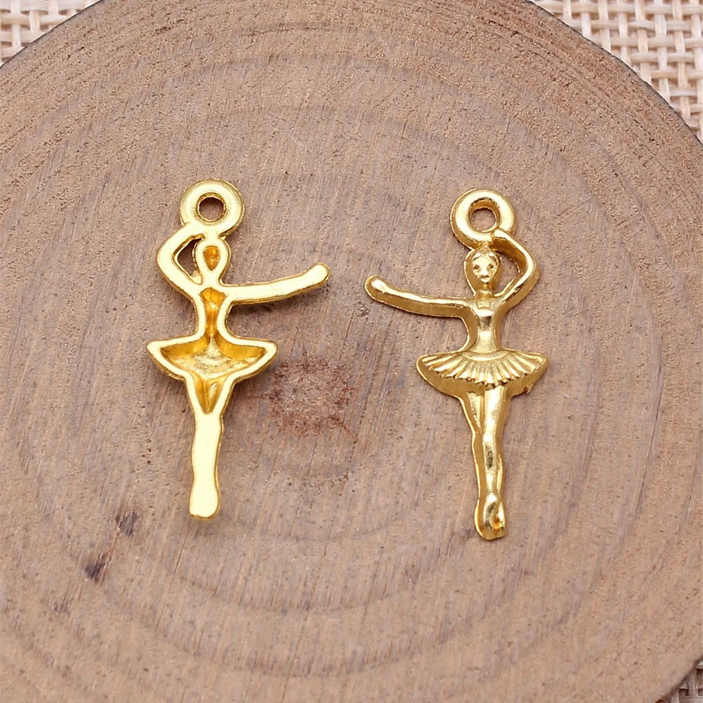 25x12mm 0.79g Multicolor Zinc Alloy Ballet Charm Pendant for DIY Dance Theme Jewelry Making