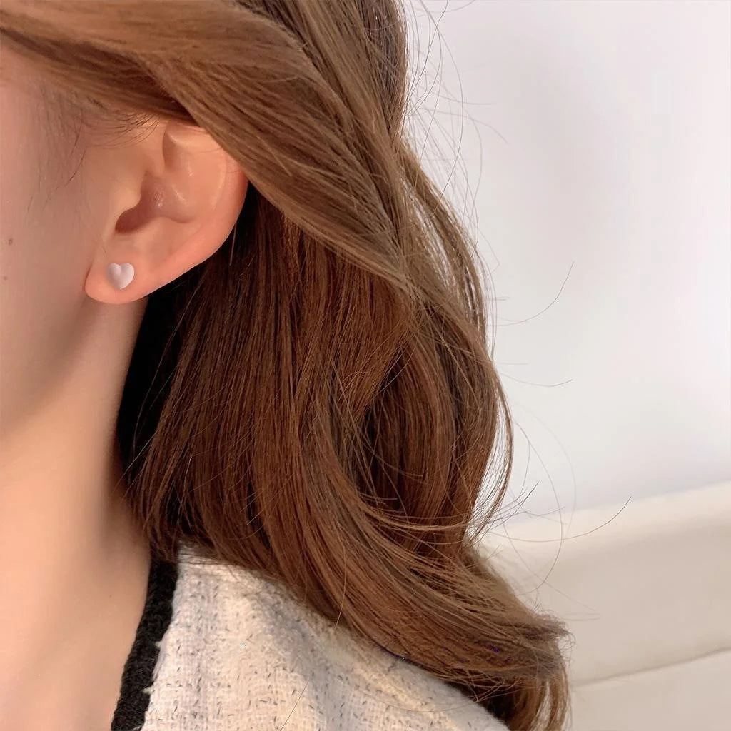 Korean Japanese Cute Pink Flower Butterfly Bear Rabbit Metal Stud Earrings For Women Girls