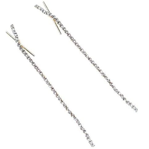 Light Luxury 14K Gold Plated Copper Glass Rhinestone Geometric Tassel Drop Earrings