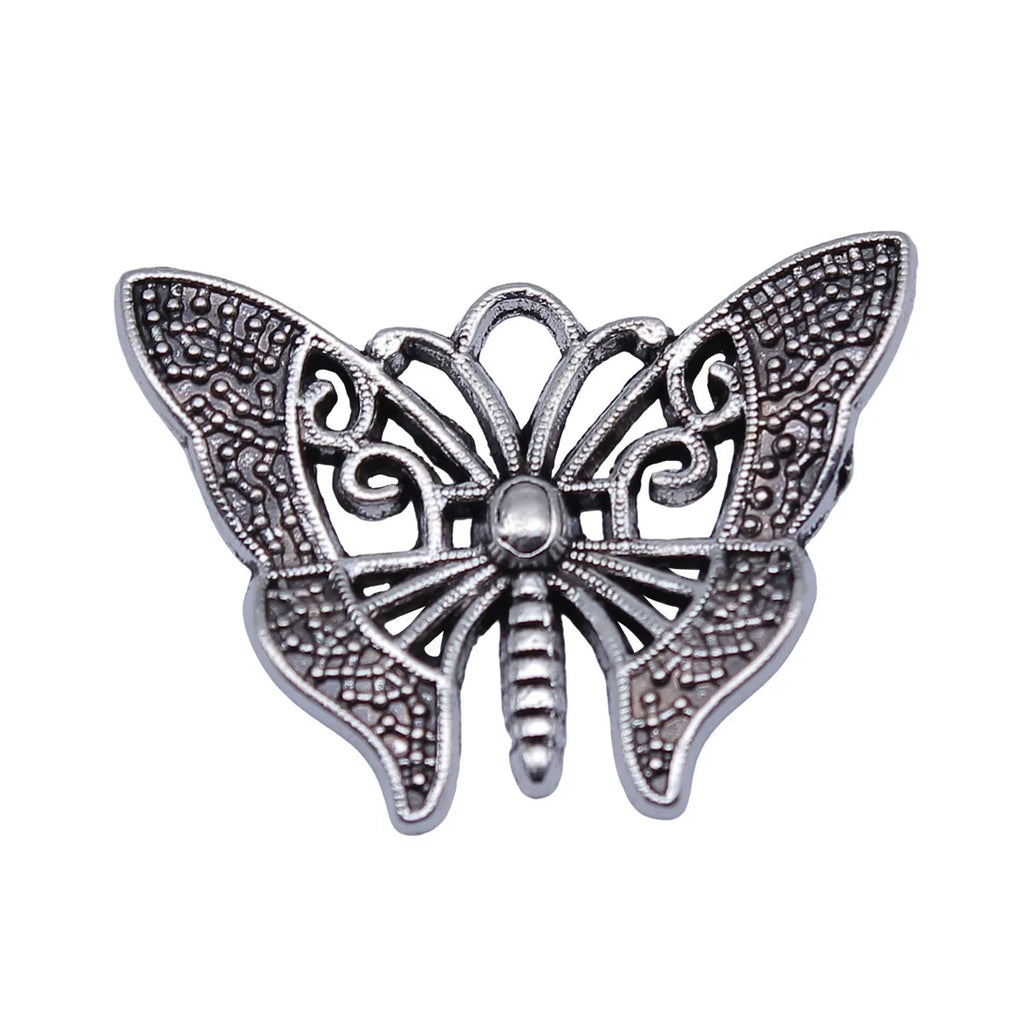 31x23mm 2.5g Antique Silver Zinc Alloy Butterfly Charm Pendant for Necklace Bracelet Jewelry Making