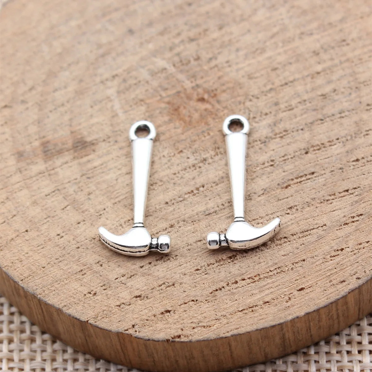 19x9mm 0.46g Antique Silver Zinc Alloy Hammer Charm Pendant for DIY Necklace Bracelet Making