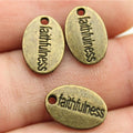 14x10mm 1.1g Antique Bronze Tone Zinc Alloy Faithfulness Tag Charm Pendant for Necklace Bracelet DIY