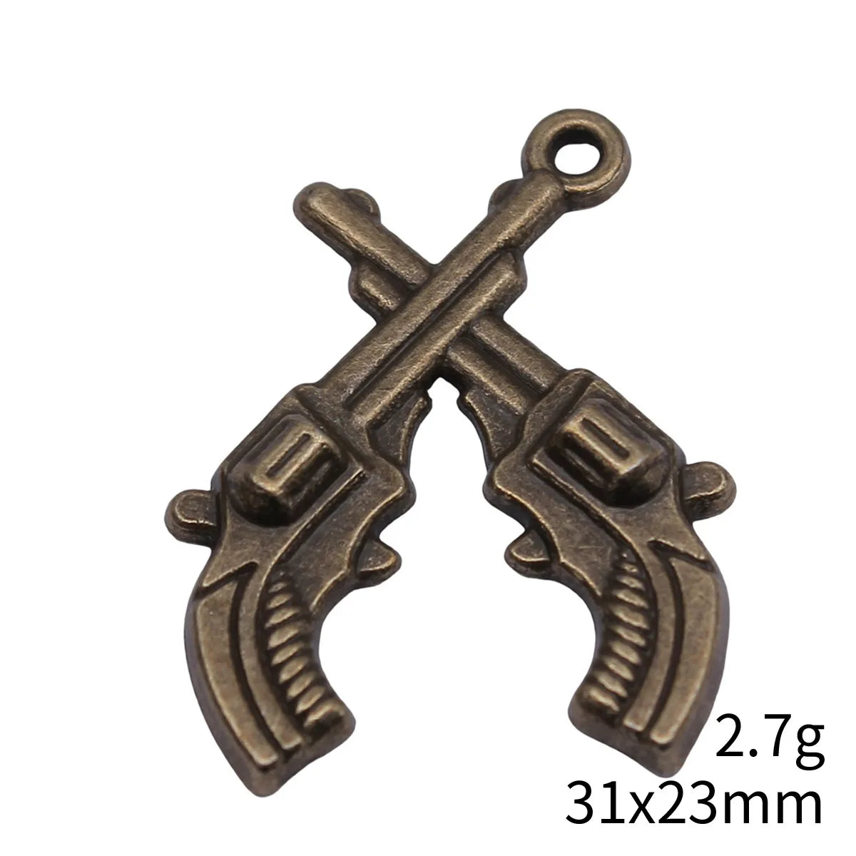 31x23mm 2.7g Multicolor Zinc Alloy Double Pistol Charm Pendant for DIY Necklace Bracelet Jewelry Making
