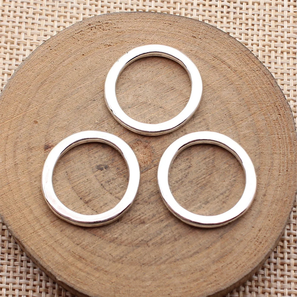 20x20mm 1.7g Antique Silver Zinc Alloy Round Ring Charm Pendant for DIY Necklace Bracelet Jewelry