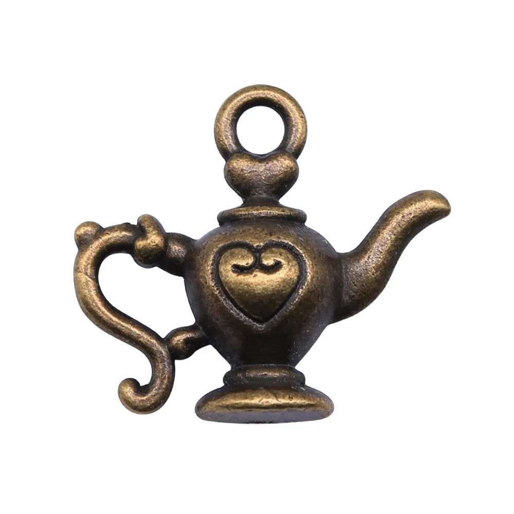 21x19mm 3.7g Multicolor Zinc Alloy Teapot Charm Pendant for DIY Bracelet Necklace Jewelry Making