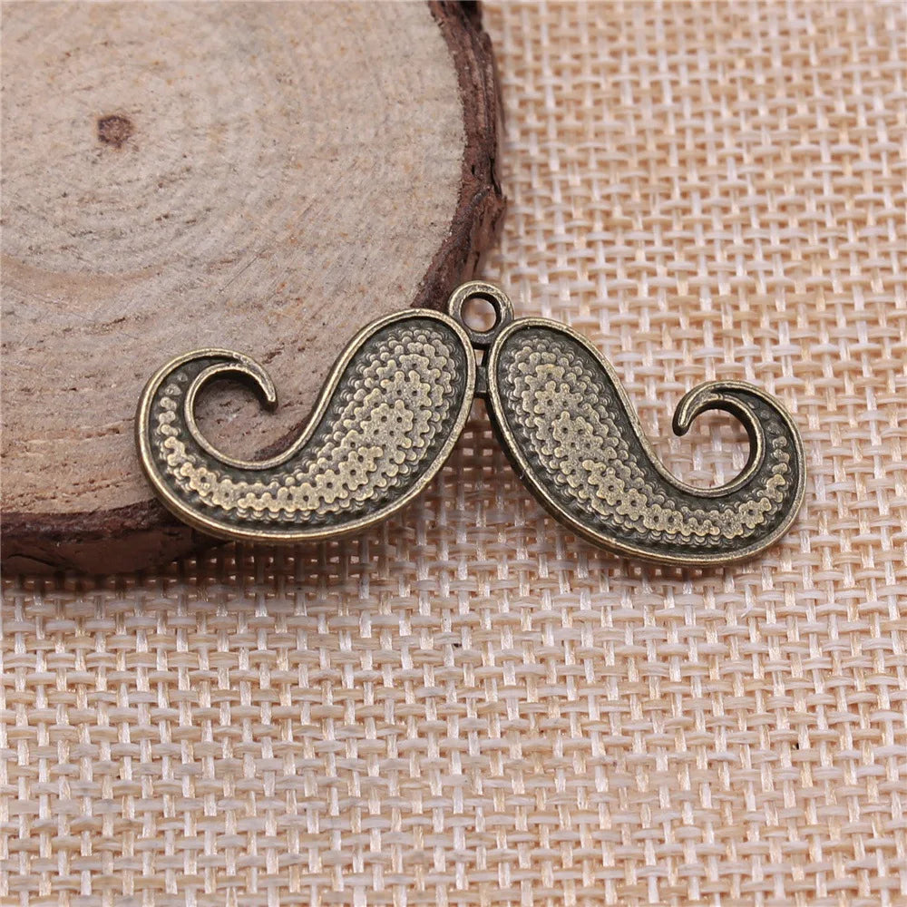 44x18mm 2.3g Multicolor Zinc Alloy Handlebar Mustache Charm Pendant for DIY Keychain Jewelry Making