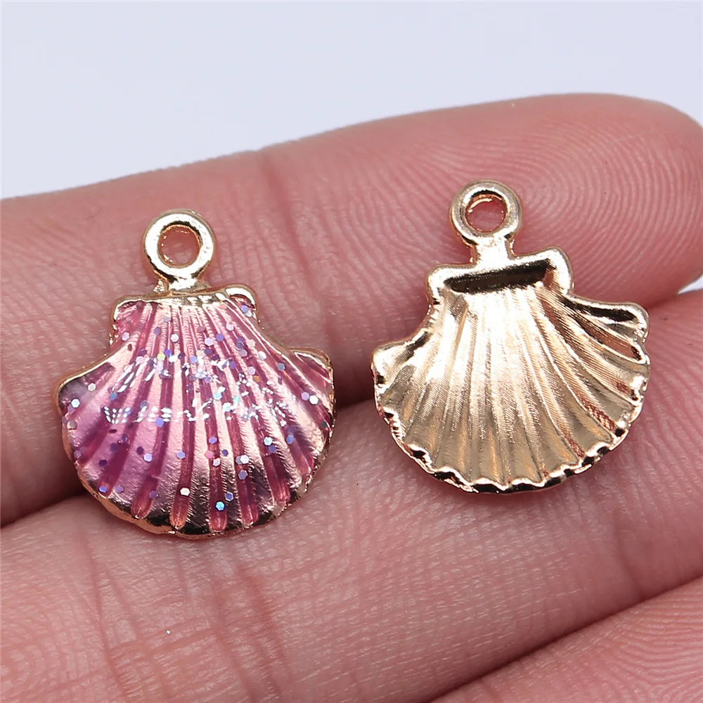 15x18mm 1g Multicolor Zinc Alloy Shell Charm Pendant for DIY Necklace Bracelet Jewelry Making
