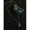Abalone Shell Real Gold Plated Geometric Rectangle Clavicle Necklace Light Luxury Jewelry