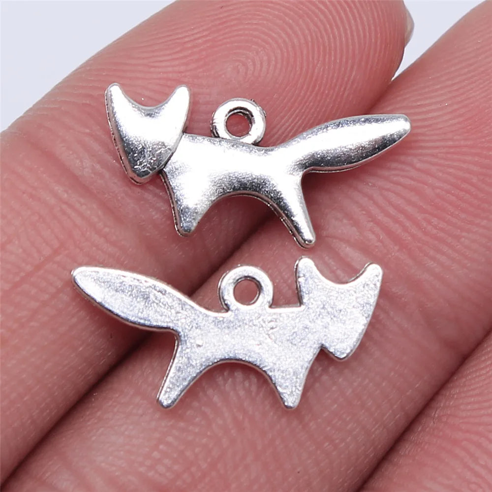 20x10mm 0.7g Multicolor Zinc Alloy Fox Charm Pendant for DIY Necklace Bracelet Jewelry Making