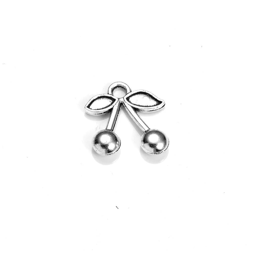 16x14MM Zinc Alloy Cherry Charm Pendant for DIY Necklace Bracelet Jewelry Making