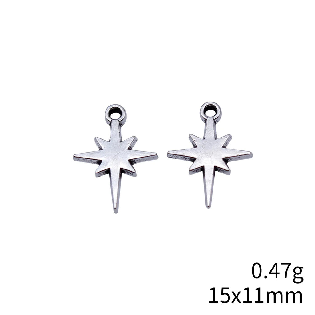 15x11mm 0.47g Multi-Color Zinc Alloy Starburst Star Charm Pendant for DIY Bracelet Necklace Jewelry