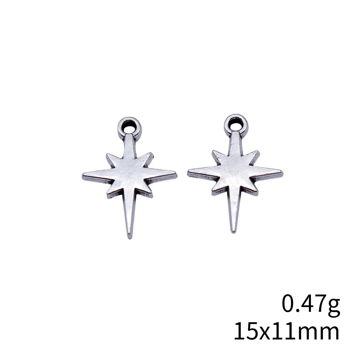 15x11mm 0.47g Multi-Color Zinc Alloy Starburst Star Charm Pendant for DIY Bracelet Necklace Jewelry