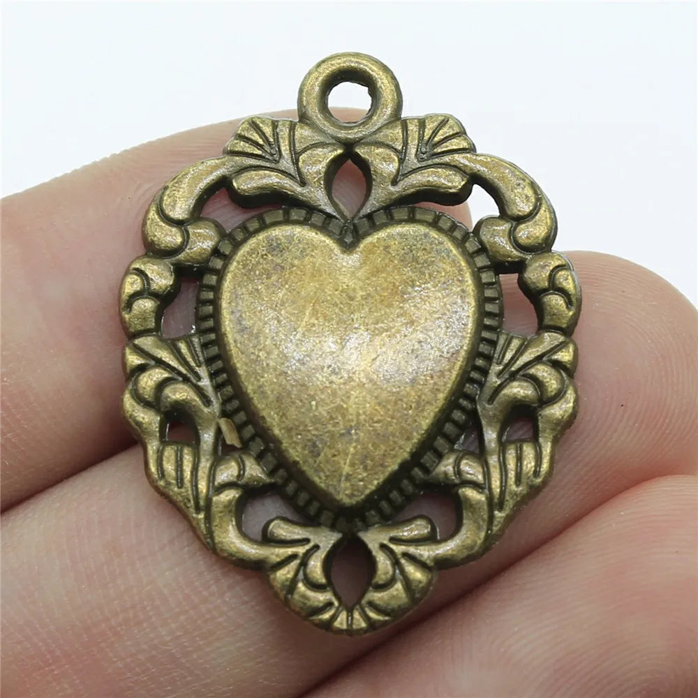 34x26mm 4.3g Multicolor Zinc Alloy Heart Charm Pendant for DIY Necklace Bracelet Jewelry Making