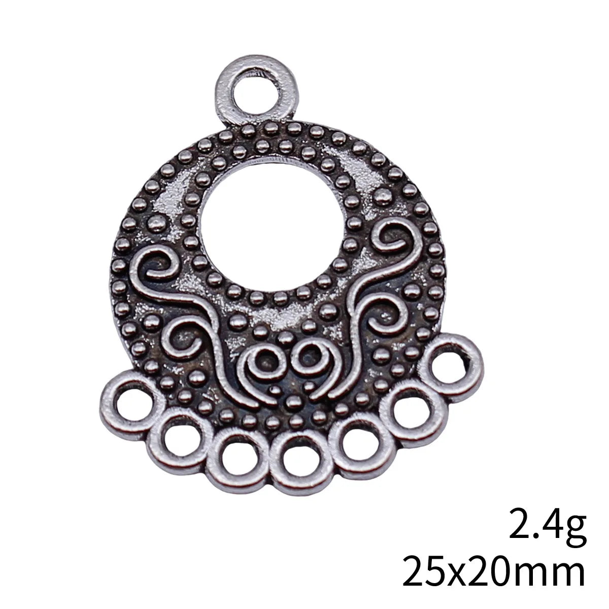 25x20mm 2.4g Antique Silver Zinc Alloy Geometric Earring Connector Charms for DIY Earring Jewelry Making