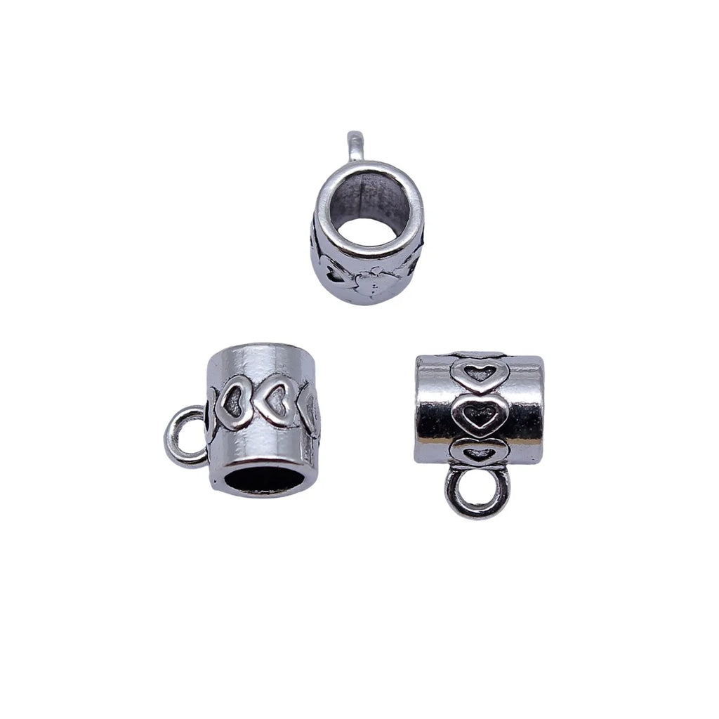10x7.9x7mm 0.93g Antique Silver Zinc Alloy Three-Hole Bail Connector Charm for DIY Pendant Jewelry Making