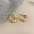 14K Electroplated Copper Geometric Irregular Curved Texture Drop Earrings