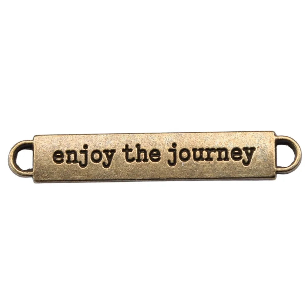 49x8mm 2.8g Multicolor Zinc Alloy Enjoy The Journey Bar Connector Charm for Bracelet Jewelry Making