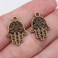 20x15mm 0.8g Multicolor Zinc Alloy Hamsa Hand Charm Pendant for DIY Bracelet Necklace Making