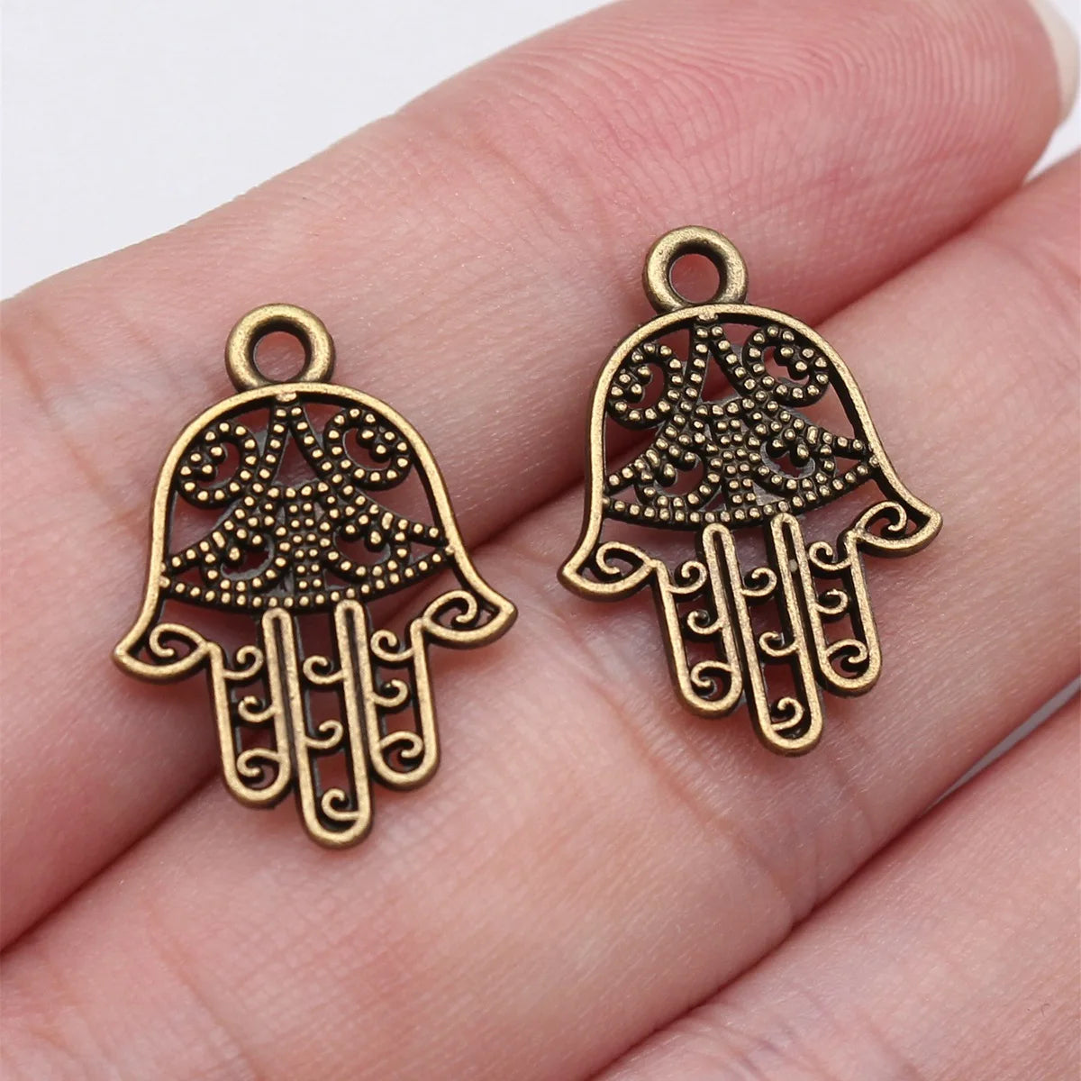 20x15mm 0.8g Multicolor Zinc Alloy Hamsa Hand Charm Pendant for DIY Bracelet Necklace Making