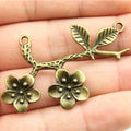 50x31mm 5.7g Multicolor Zinc Alloy Flower Branch Connector Charm for DIY Necklace Bracelet Making