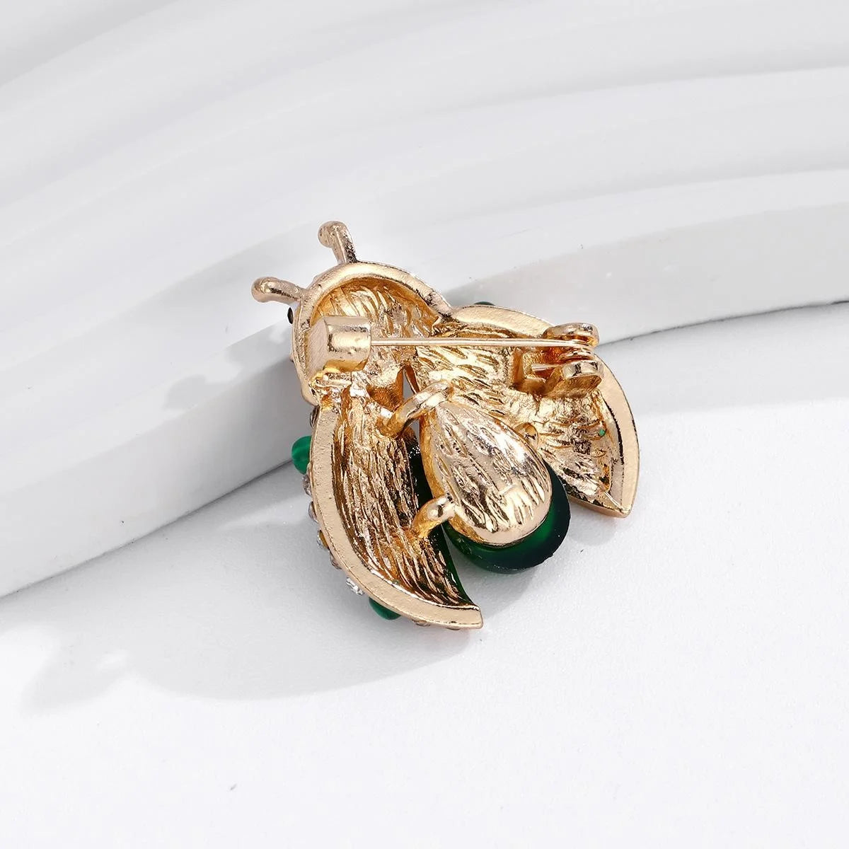 Luxury Ladybug Insect Brooch With Rhinestone Alloy Enamel Wings, Elegant Lapel Pin Corsage Gift