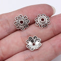 12x12mm 0.42g Multicolor Zinc Alloy Flower Bead Caps Jewelry Findings for DIY Beaded Accessories