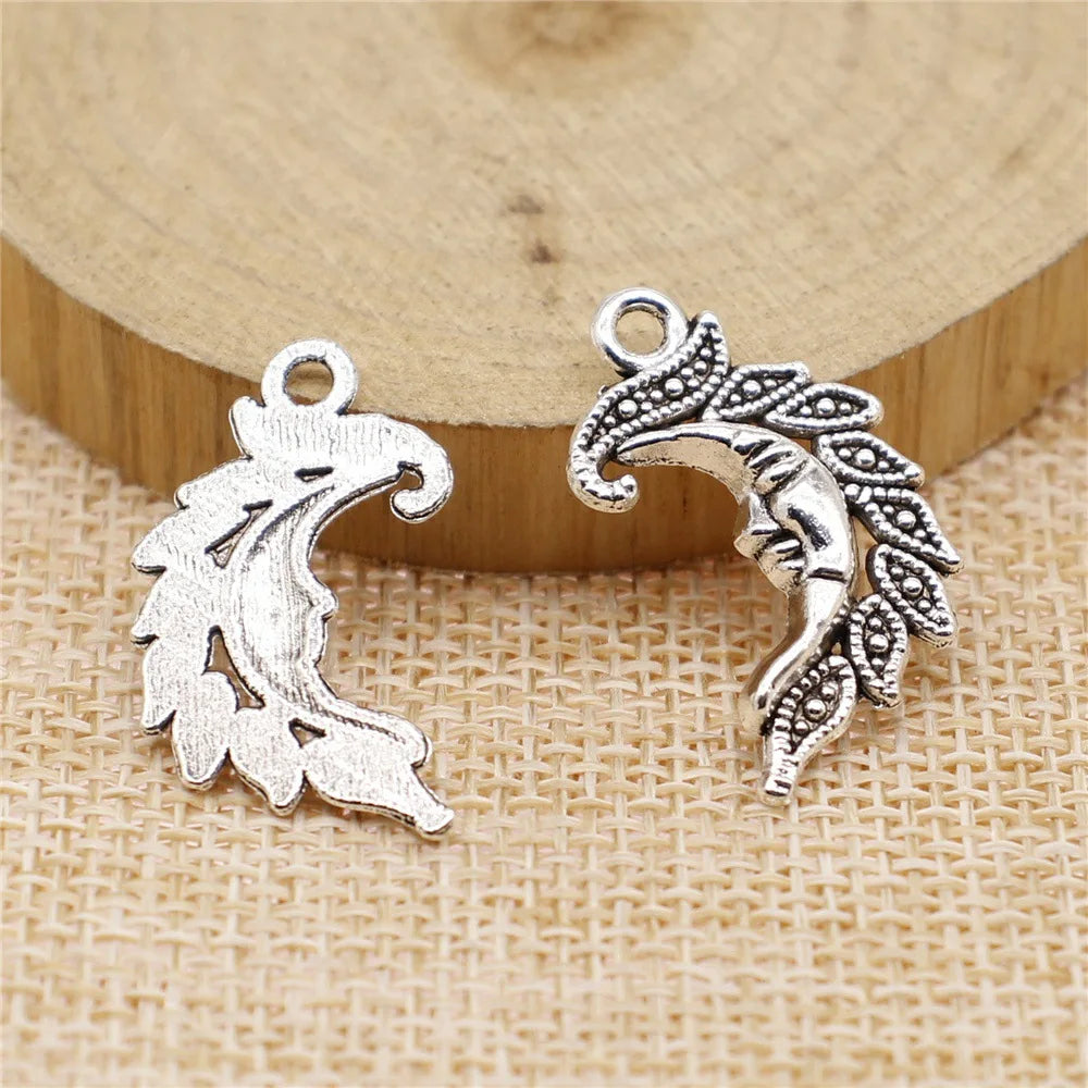 27x17mm 1.5g Multicolor Zinc Alloy Man in the Moon Charm Pendant for DIY Necklace Bracelet Making
