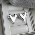 Eco Copper Smooth Heart Shape Drop Earrings, Exaggerated Electroplated Fashion Jewelry