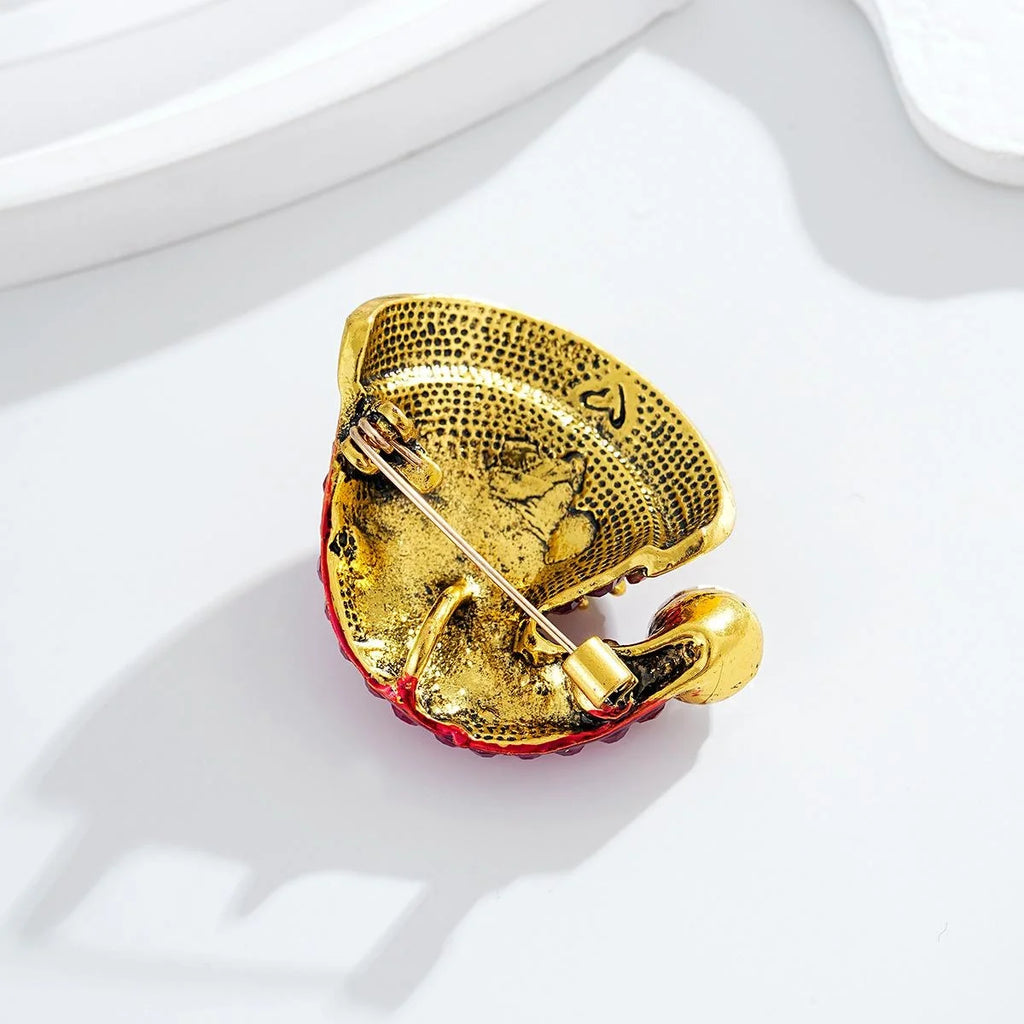 Cute Christmas Santa Hat Brooch, Alloy Enamel Rhinestone Luxury Women's Lapel Pin Corsage Gift
