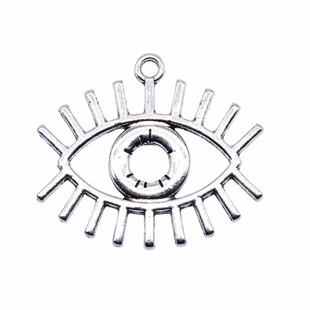 26x22mm 1.9g Multicolor Zinc Alloy Eye Charm Pendant for DIY Necklace Bracelet Jewelry Making