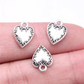 13x9mm 0.7g Antique Silver Zinc Alloy Heart Charm Pendant for DIY Necklace Bracelet Jewelry Making
